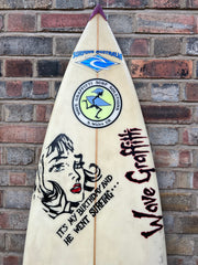 Wave Graffiti  Vintage Surfboard 6'6"