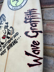 Wave Graffiti  Vintage Surfboard 6'6"