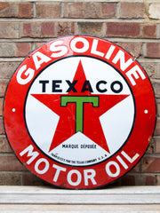 1940’s French Texaco Gasoline & Motor Oil Porcelain Sign