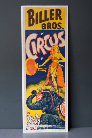 Biller Bros 1952 Advertising Circus Poster (original)